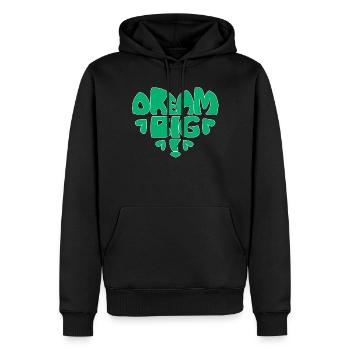 Dream Big! - grün - Männer Premium Bio Hoodie - Schwarz - Vorne - Nico (187cm)