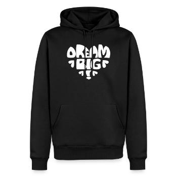 Dream Big! weiss - Männer Premium Bio Hoodie - Schwarz - Vorne - Nico (187cm)