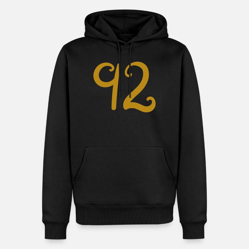 92 - Männer Premium Bio Hoodie - Schwarz