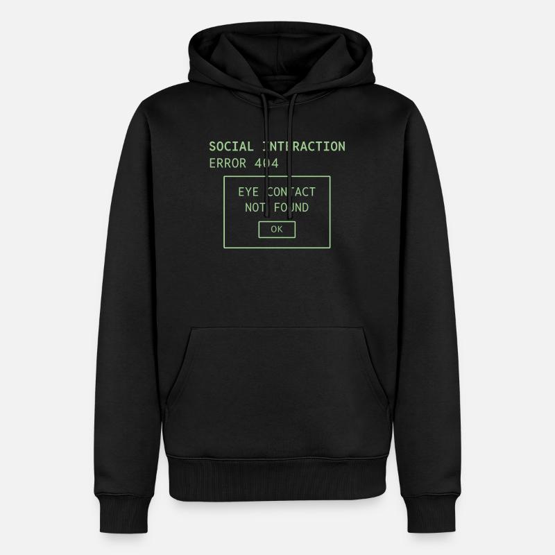 Erreur d’interaction sociale 404 - Sweat à capuche Premium bio Homme - noir