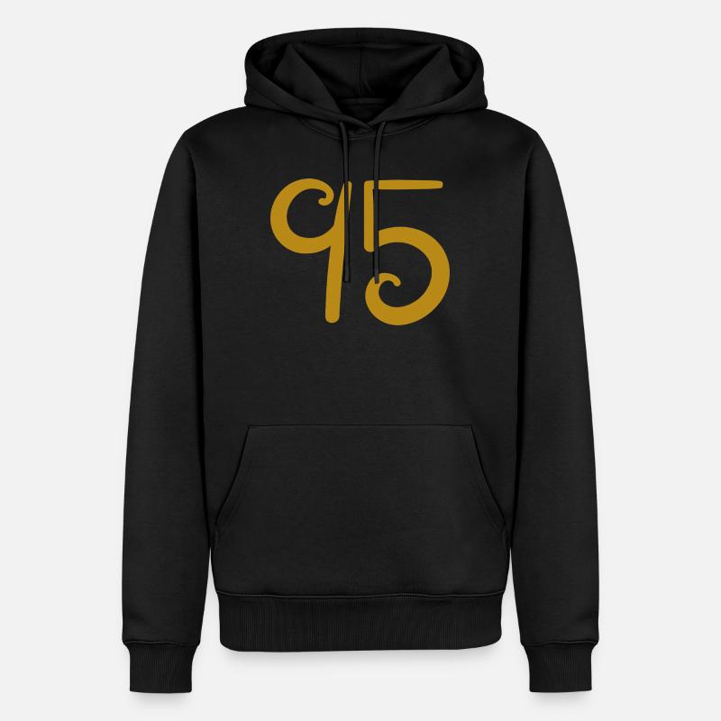 95 - Sweat à capuche Premium bio Homme - noir