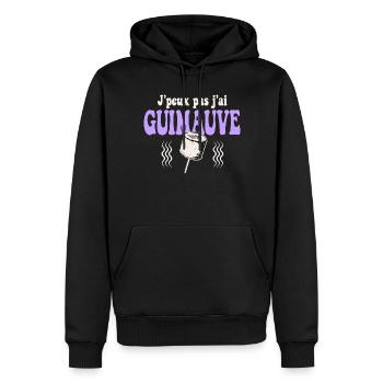 J'peux pas j'ai Guimauve - Sweat à capuche Premium bio Homme - noir - Devant - Nico (187cm)