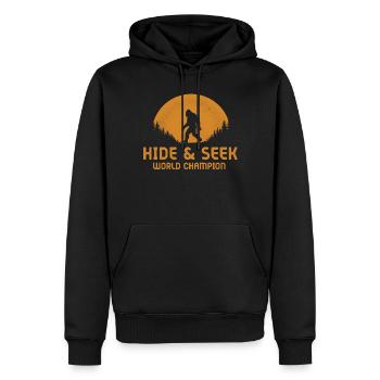 Champion du monde de cache-cache Bigfoot Sasquatch - Sweat à capuche Premium bio Homme - noir - Devant - Nico (187cm)