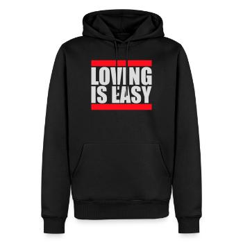 Loving Is Easy Inspirierend Romantisch Spruch Logo - Männer Premium Bio Hoodie - Schwarz - Vorne - Nico (187cm)