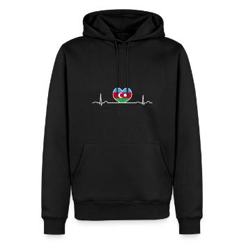 Azerbaïdjan - Sweat à capuche Premium bio Homme - noir - Devant - Nico (187cm)