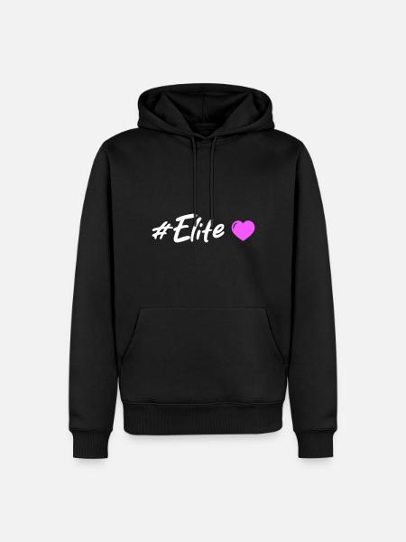 Elite Herz - Männer Premium Bio Hoodie - Schwarz
