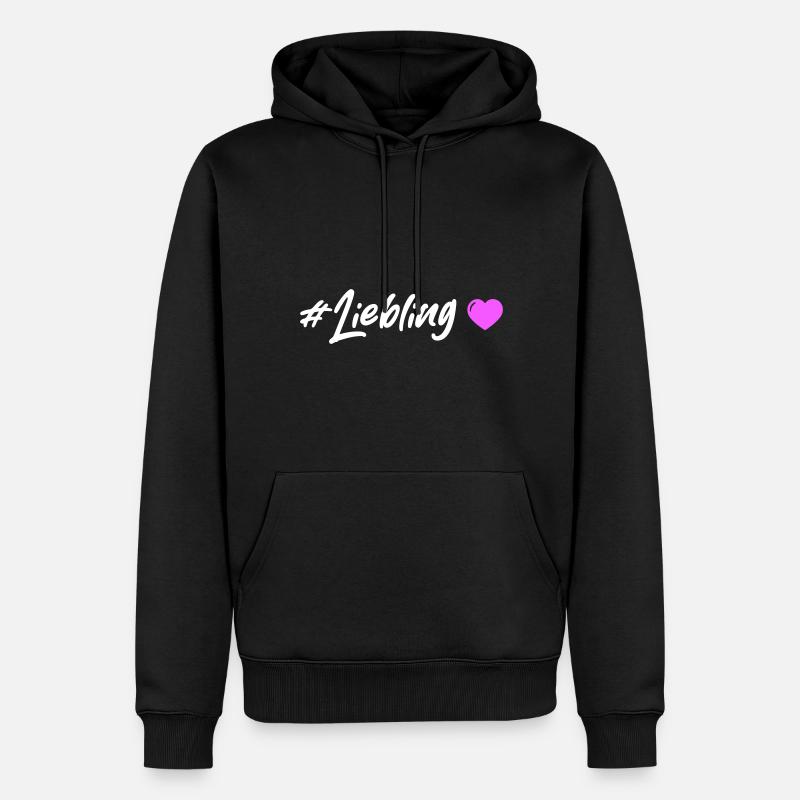 Liebling Herz - Männer Premium Bio Hoodie - Schwarz
