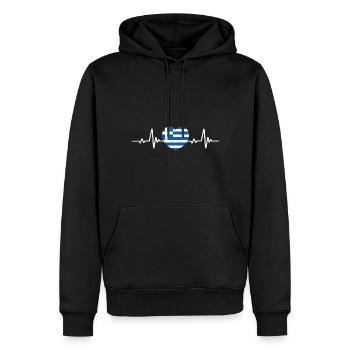 Griechenland Flagge Retro - Männer Premium Bio Hoodie - Schwarz - Vorne - Nico (187cm)