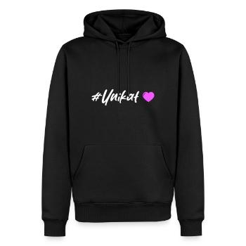 Unikat Herz - Männer Premium Bio Hoodie - Schwarz - Vorne - Nico (187cm)