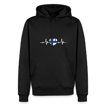 Finnland Suomi Finnische Flagge - Männer Premium Bio Hoodie - Schwarz - Vorne - Nico (187cm)