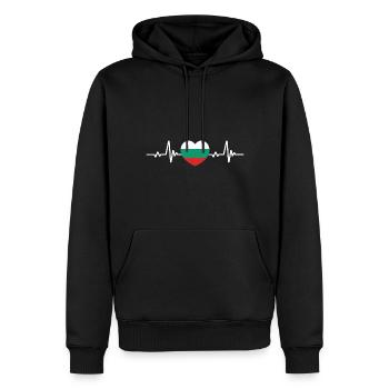 Bulgarien Herz Bulgarische Fahne Flagge - Männer Premium Bio Hoodie - Schwarz - Vorne - Nico (187cm)