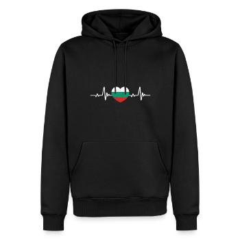 Bulgarien Herz Bulgaria Bulgarische Flagge Vintage - Männer Premium Bio Hoodie - Schwarz - Vorne - Nico (187cm)