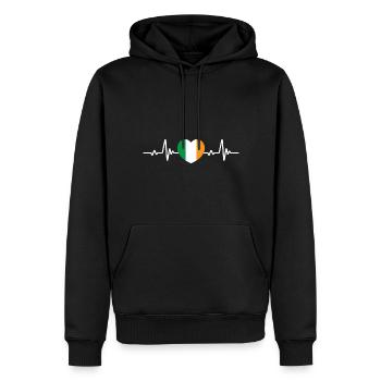 Irische Flagge Herz Irland - Männer Premium Bio Hoodie - Schwarz - Vorne - Nico (187cm)