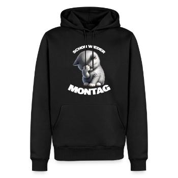 Schon wieder Montag Katze - Männer Premium Bio Hoodie - Schwarz - Vorne - Nico (187cm)