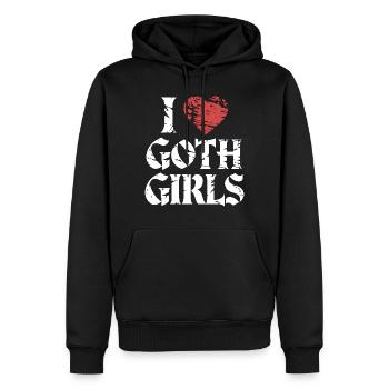 J’adore les filles gothiques ! Gothique Esthétique Goth Mommy - Sweat à capuche Premium bio Homme - noir - Devant - Nico (187cm)