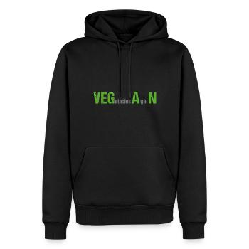 VEGetables AgaiN - Vegan - Männer Premium Bio Hoodie - Schwarz - Vorne - Nico (187cm)