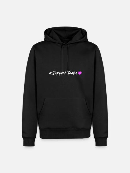Support Team Heart - Men’s Premium Organic Hoodie - black