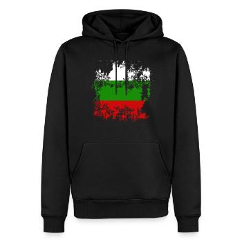Drapeau Bulgarie vintage - Sweat à capuche Premium bio Homme - noir - Devant - Nico (187cm)