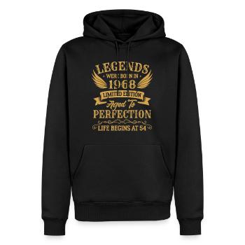 Légendes sont nées en 1968 édition limitée - Sweat à capuche Premium bio Homme - noir - Devant - Nico (187cm)
