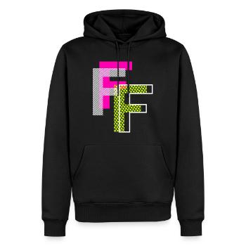 F Buchstabe - Männer Premium Bio Hoodie - Schwarz - Vorne - Nico (187cm)