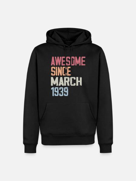 1939 Mars Naissance Anniversaire Mars 1939 Cadeau - Ekologisk premiumluvtröja herr - svart