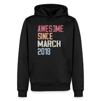 2018 March Birth Birthday March 2018 Gift - Men’s Premium Organic Hoodie - black - Front - Nico (187cm)