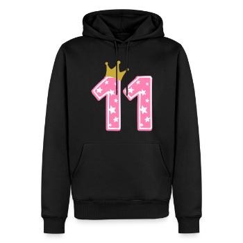 11 Krone 11. Geburtstag 11 Jahre - Männer Premium Bio Hoodie - Schwarz - Vorne - Nico (187cm)