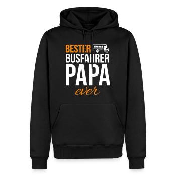 Busfahrer Papa Vater Schulbus Vatertag - Männer Premium Bio Hoodie - Schwarz - Vorne - Nico (187cm)