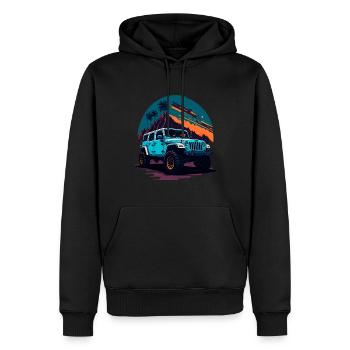 Véhicules tout-terrain HORS ROUTE - Sweat à capuche Premium bio Homme - noir - Devant - Nico (187cm)