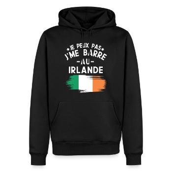 Je Peux Pas J'me Barre Au Irlande Vacances - Sweat à capuche Premium bio Homme - noir - Devant - Nico (187cm)