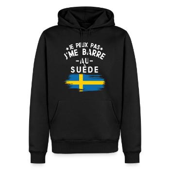 Je Peux Pas J'me Barre Au Suède Vacances - Sweat à capuche Premium bio Homme - noir - Devant - Nico (187cm)