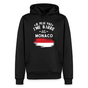 Je Peux Pas J'me Barre Au Monaco Vacances - Sweat à capuche Premium bio Homme - noir - Devant - Nico (187cm)