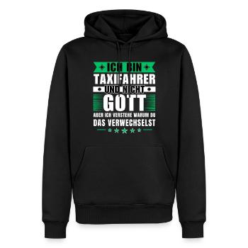 Ich bin Taxifahrer und nicht Gott - Männer Premium Bio Hoodie - Schwarz - Vorne - Nico (187cm)