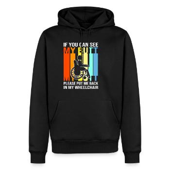 Rollstuhl - Männer Premium Bio Hoodie - Schwarz - Vorne - Nico (187cm)