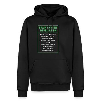Accident vasculaire cérébral (AVC), lésion cérébrale - Sweat à capuche Premium bio Homme - noir - Devant - Nico (187cm)
