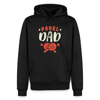 Padel Papa Joueur de Padel Padel Tennis Papa Père - Sweat à capuche Premium bio Homme - noir - Devant - Nico (187cm)