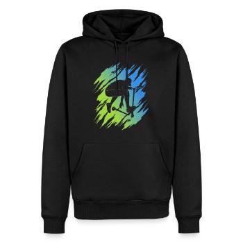 Stunt Scooter Tricks Roller Stuntroller Tretroller - Männer Premium Bio Hoodie - Schwarz - Vorne - Nico (187cm)