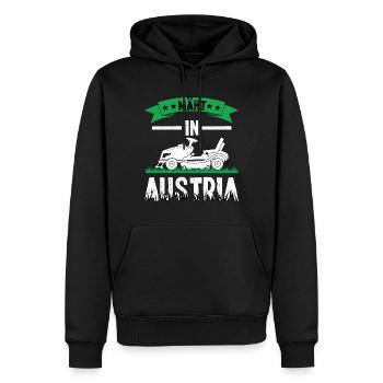 Mäht in Austria Herzschlag Rasenmähen Garten - Männer Premium Bio Hoodie - Schwarz - Vorne - Nico (187cm)