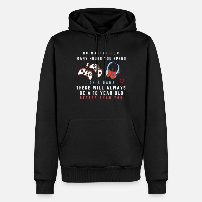 Heures de jeu - Sweat à capuche Premium bio Homme - noir