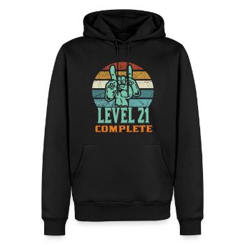 21. Geburtstag Junge Mädchen 21 Jahre Vintage - Männer Premium Bio Hoodie - Schwarz - Vorne - Nico (187cm)