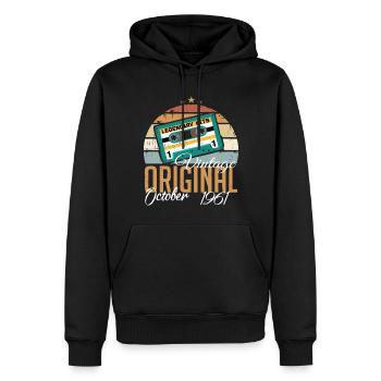 Oktober 1961 Geburtstagsgeschenk 1961 Oktober - Männer Premium Bio Hoodie - Schwarz - Vorne - Nico (187cm)