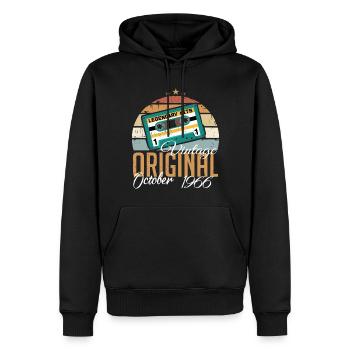 Oktober 1966 Geburtstagsgeschenk 1966 Oktober - Männer Premium Bio Hoodie - Schwarz - Vorne - Nico (187cm)