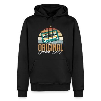 October 1982 Birthday Present 1982 October - Men’s Premium Organic Hoodie - black - Front - Nico (187cm)