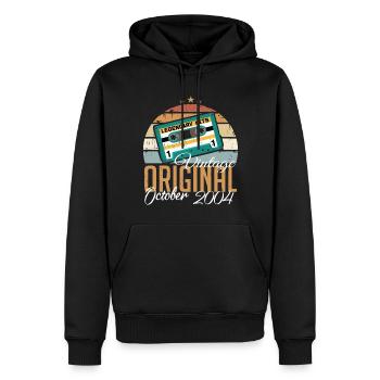 October 2004 Birthday Present 2004 October - Men’s Premium Organic Hoodie - black - Front - Nico (187cm)