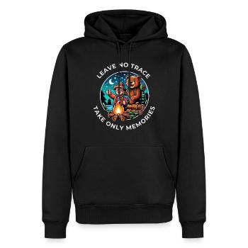 L’invité de la nature, pas le propriétaire : Memories My Souveni - Sweat à capuche Premium bio Homme - noir - Devant - Nico (187cm)