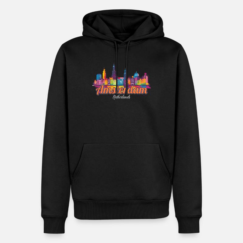 Amsterdamer Vibes - Männer Premium Bio Hoodie - Schwarz