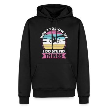 Don t follow me gymnastic - Männer Premium Bio Hoodie - Schwarz - Vorne - Nico (187cm)