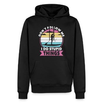Nicht folgen Paddelboard - Männer Premium Bio Hoodie - Schwarz - Vorne - Nico (187cm)