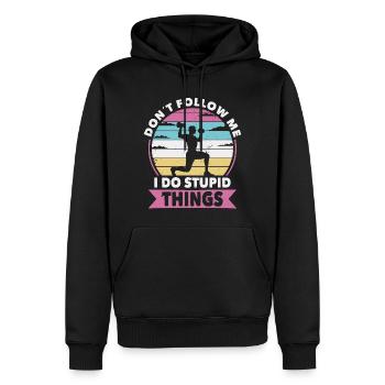 Nicht folgen Fitness - Männer Premium Bio Hoodie - Schwarz - Vorne - Nico (187cm)
