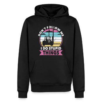 Nicht folgen Gabelstapler - Männer Premium Bio Hoodie - Schwarz - Vorne - Nico (187cm)